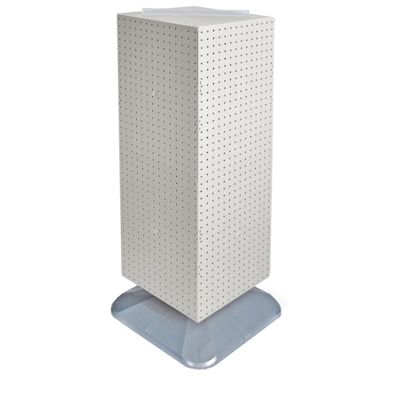 Azar Displays Four-Sided Pegboard Tower Revolving Display Panel Size 14"W x 40"H 701435-WHT